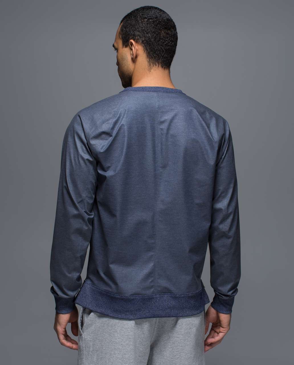 Lululemon Brut Long Sleeve - Heathered Deep Navy / Hawk Blue