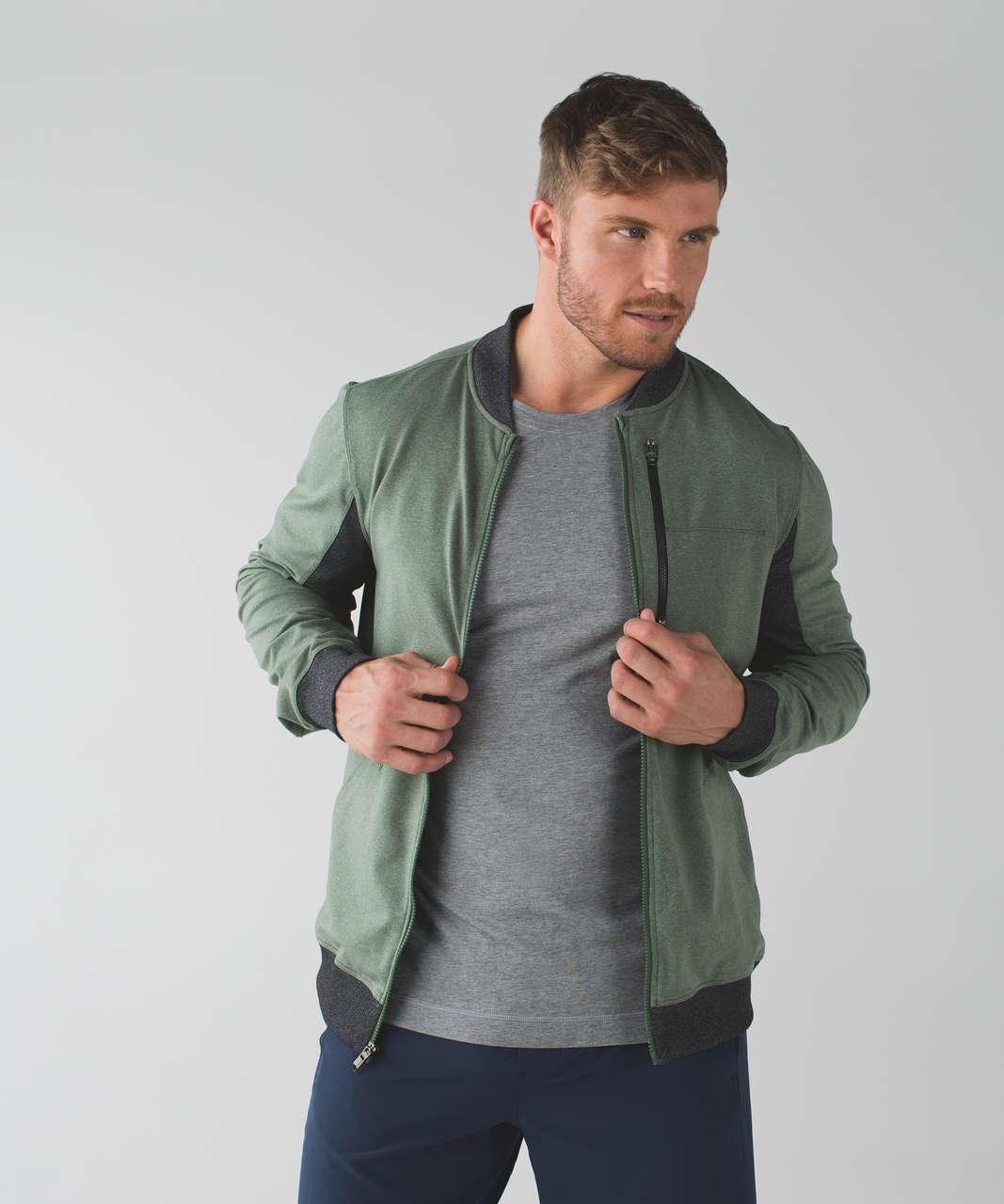 Lululemon Six Pack Jacket - Heathered Tank Green / Heathered Black