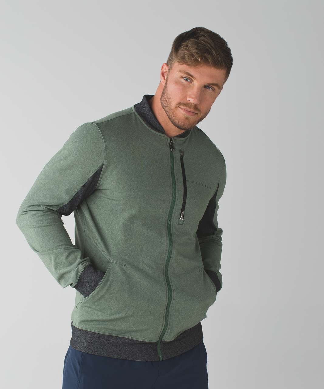 Lululemon Six Pack Jacket - Heathered Tank Green / Heathered Black