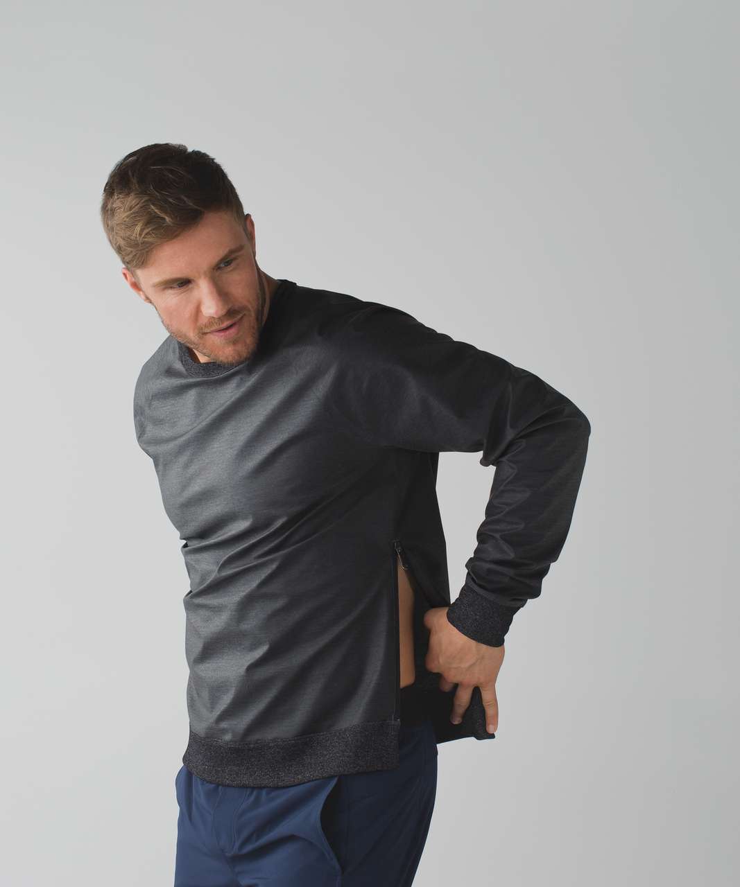 Lululemon Brut Long Sleeve - Heathered Black / Black