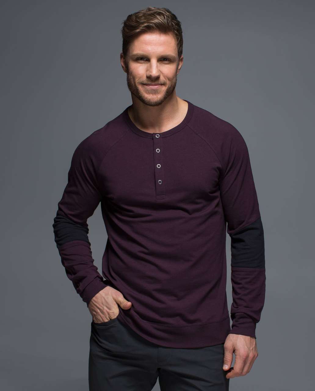 Lululemon Synth Long Sleeve - Black Cherry / Black