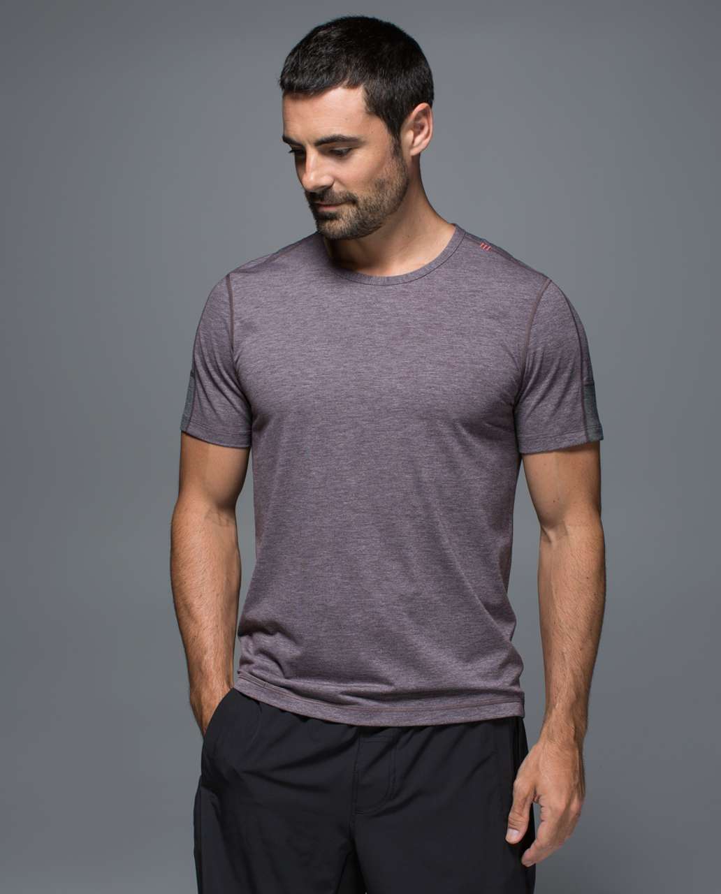 Lululemon Training Short Sleeve - Heathered Black Cherry