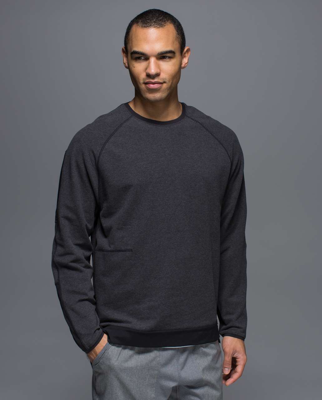 Lululemon Synth Crew - Heathered Black / Black