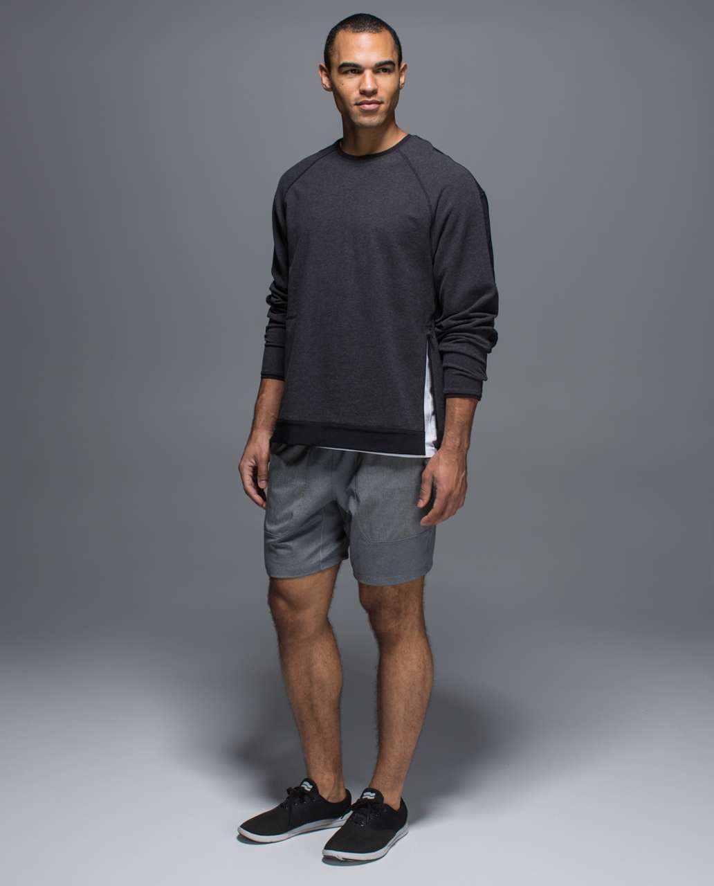 Lululemon Synth Crew - Heathered Black / Black