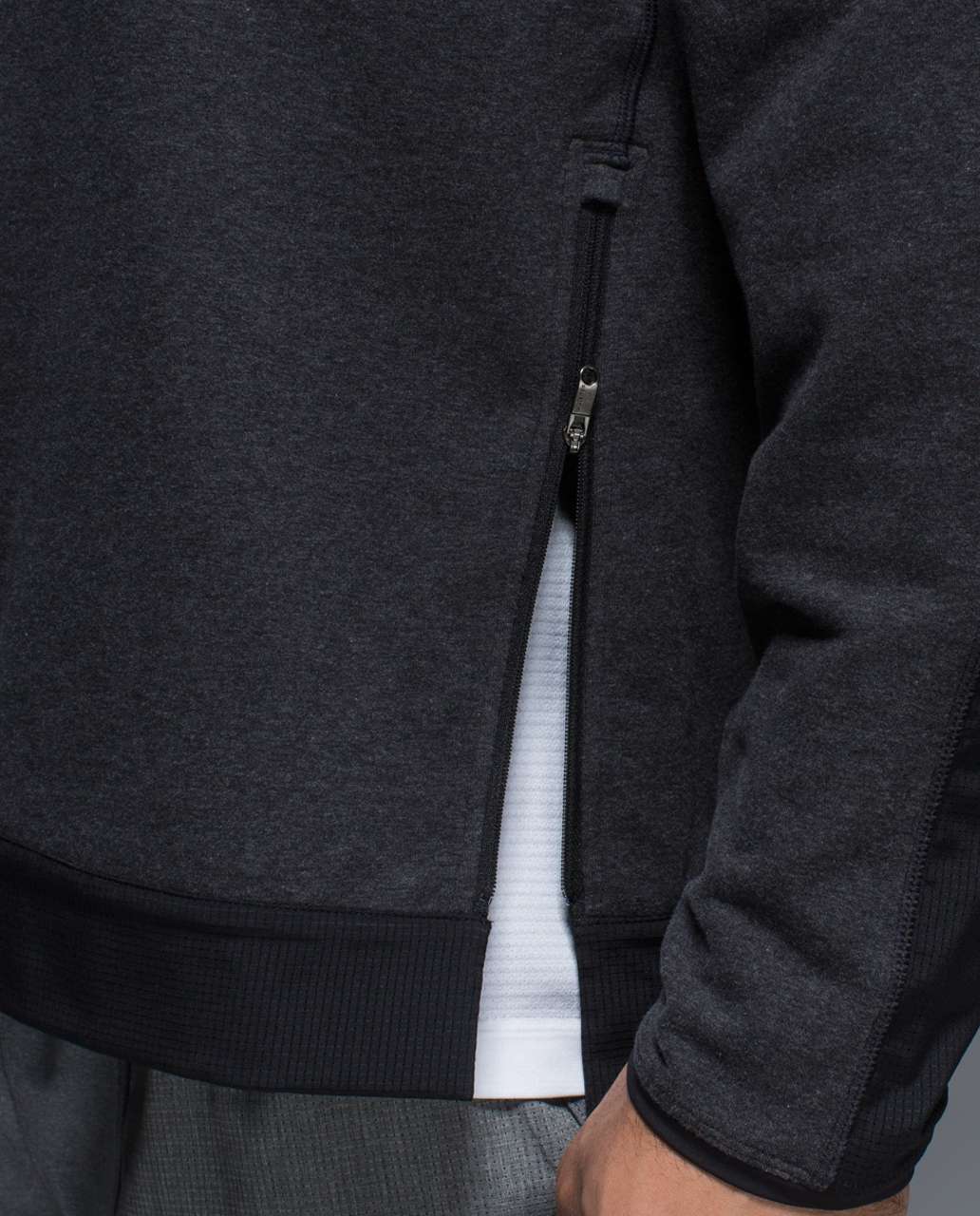 Lululemon Synth Crew - Heathered Black / Black