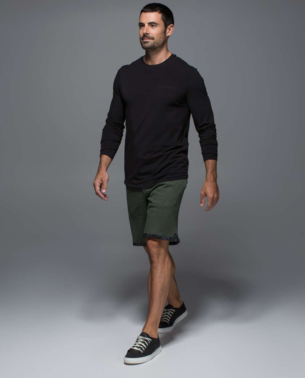 Lululemon Bodhi Short - Heathered Tank Green / Haymaker Greyt Black