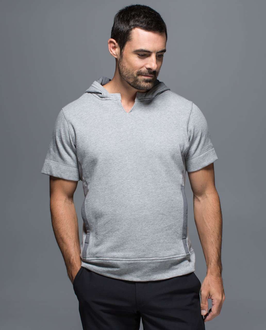 Lululemon Bodhi Short Sleeve Hoodie - Heathered Medium Grey / Slate