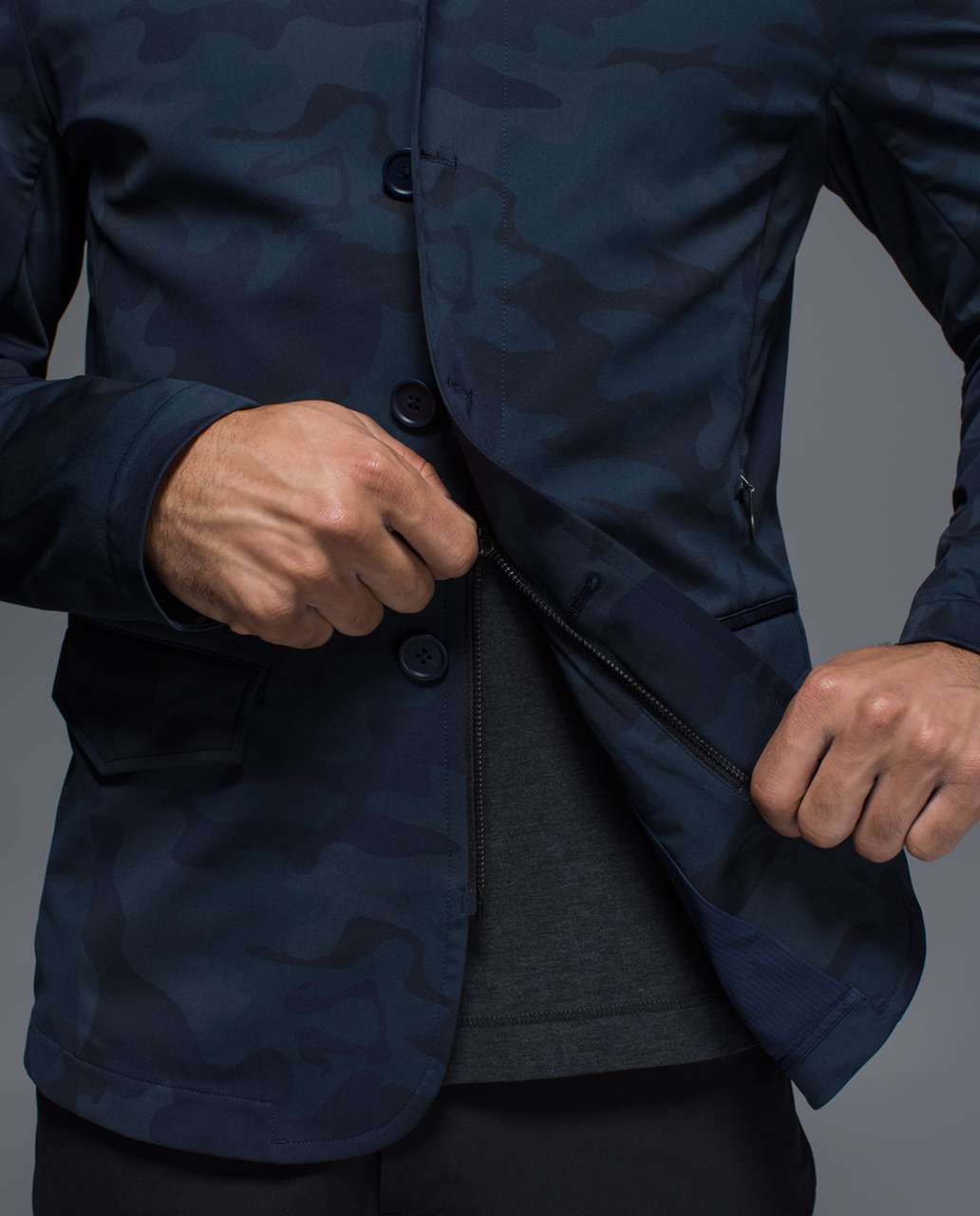 Lululemon MWB Jacket - Hyper Lotus Camo Inkwell Deep Navy