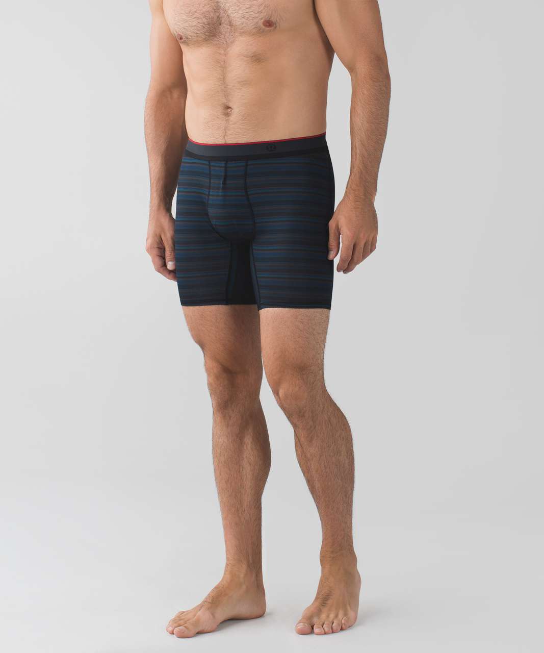 Lululemon No Boxer Boxer (The Long One) - Blanket Stripe Printed Greyt Deep Navy