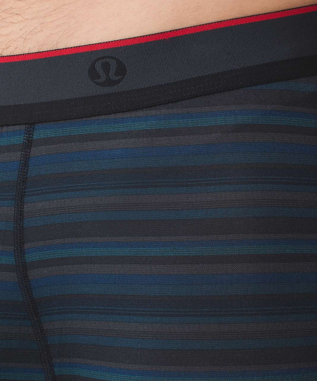 Lululemon No Boxer Boxer (The Long One) - Blanket Stripe Printed Greyt Deep Navy