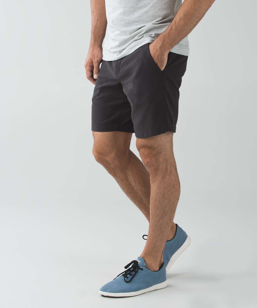 Lululemon Union Short - Chambray Plaid Deep Coal