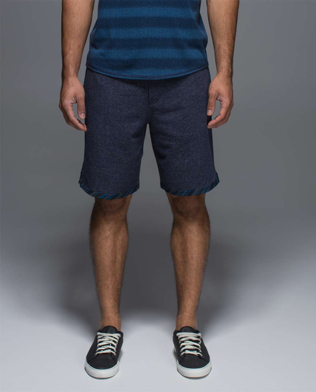 Lululemon Bodhi Short - Heathered Deep Navy / Blanket Stripe Printed Hawk Blue Deep Navy