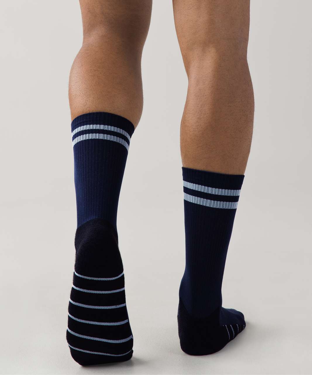 Lululemon Crew Sock *Silver - Varsity Stripe Deep Navy Moon Glow