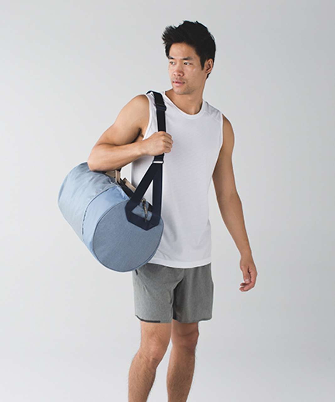 Lululemon Crosstrain Barrel Duffel - Tempest Blue / White