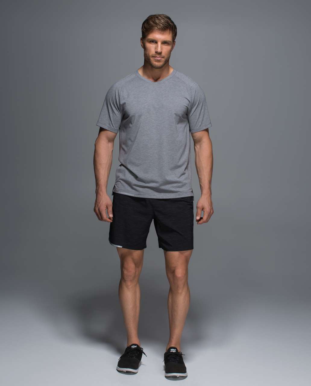 Lululemon Switchback Short Sleeve V - Heathered Slate