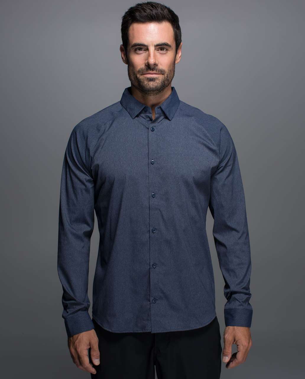 Lululemon Bonded Voyage Long Sleeve Button Down - Heathered Deep Navy (First Release)