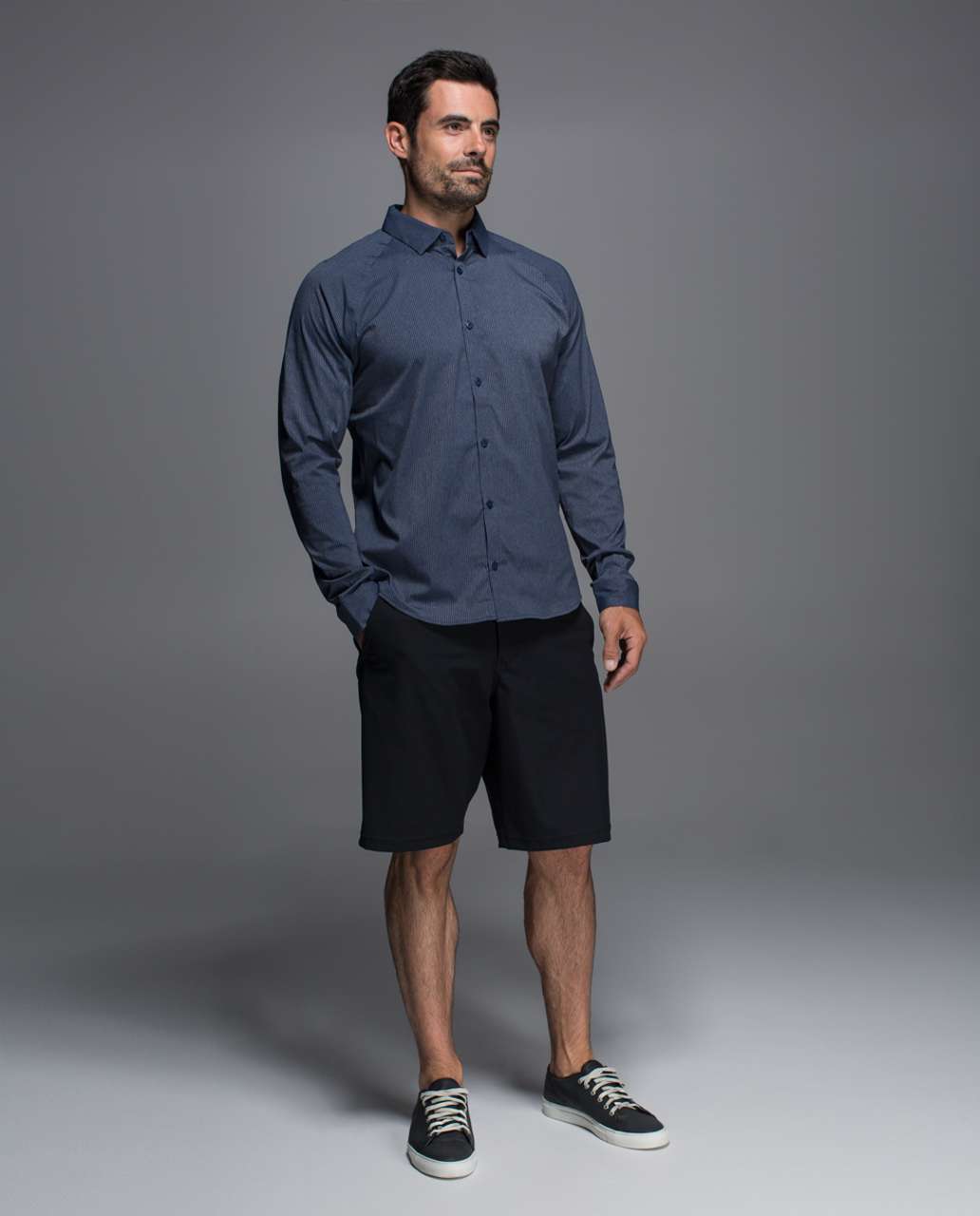 Lululemon Bonded Voyage Long Sleeve Button Down - Heathered Deep Navy (First Release)