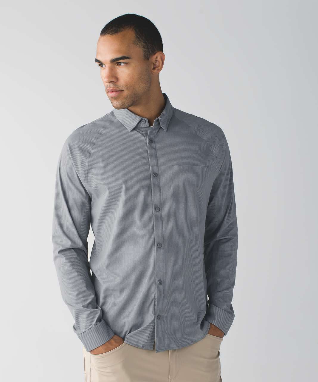 Lululemon Bonded Voyage Long Sleeve Button Down - Heathered Slate (First Release)