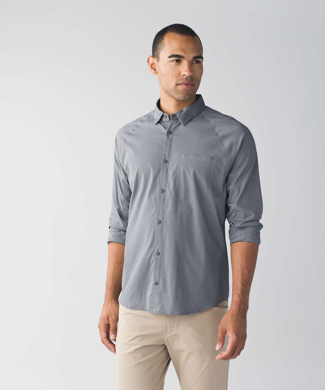 Lululemon Mission Long Sleeve Button Down - Soot - lulu fanatics