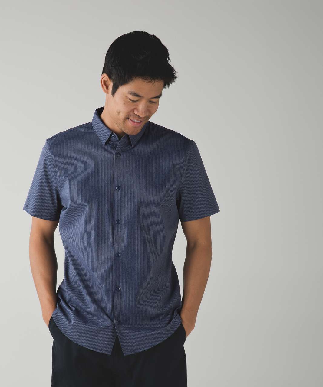 Lululemon The Gamer Button Down - Heathered Deep Navy