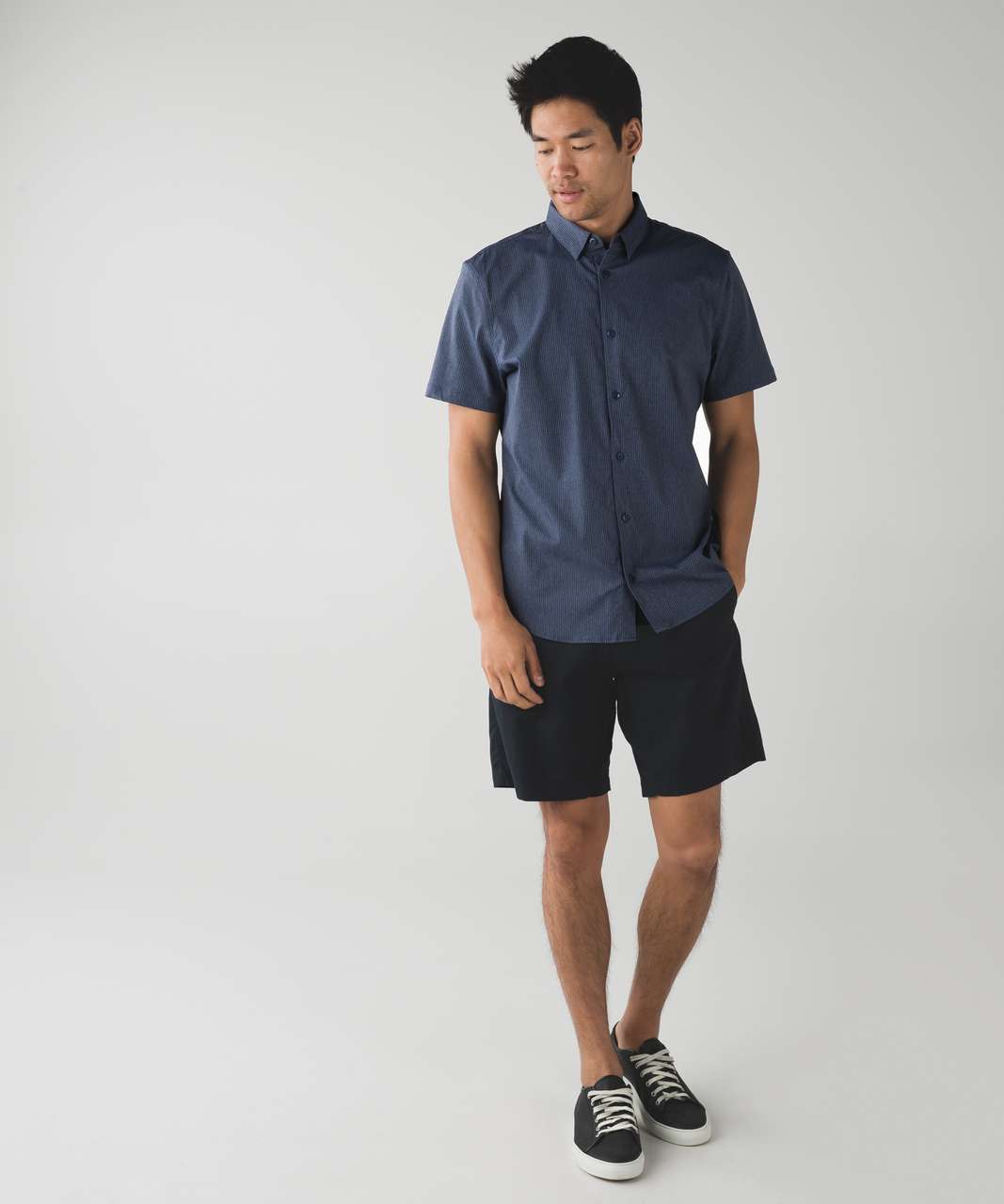 Lululemon The Gamer Button Down - Heathered Deep Navy