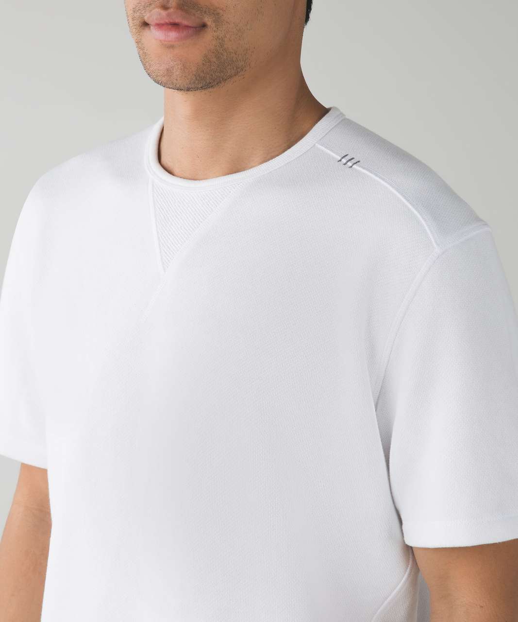 Lululemon Sundown Short Sleeve Crew - Heathered White / Heathered Slate