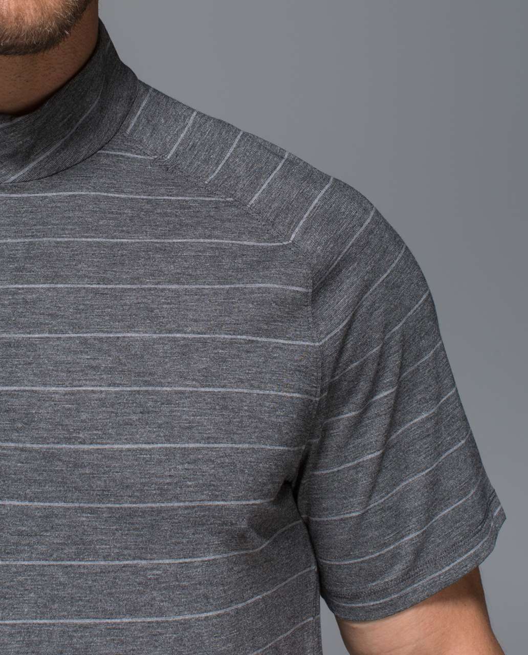 Lululemon Switchback 1/4 Zip - Lookout Stripe Heathered Black Heathered Slate