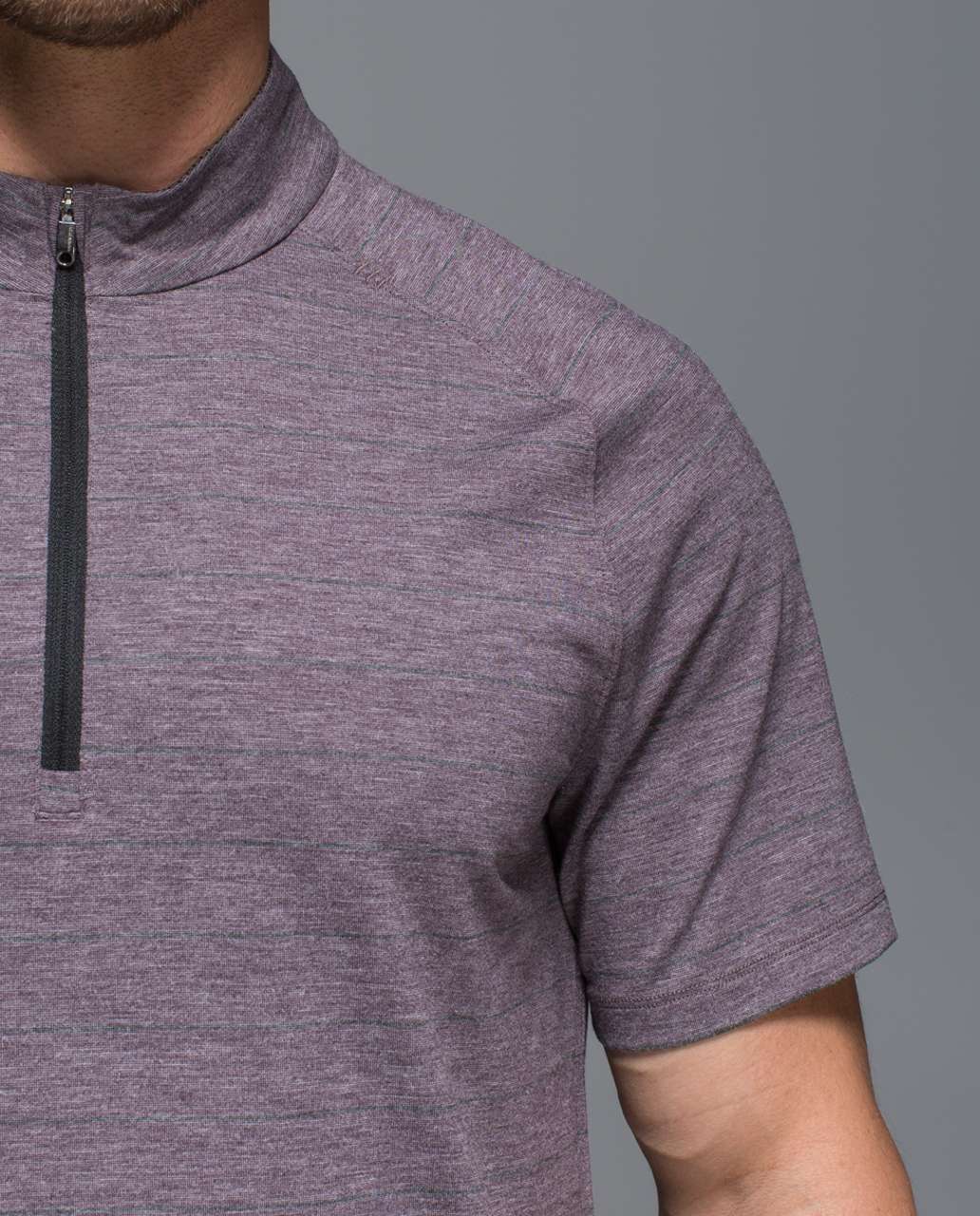 Lululemon Switchback 1/4 Zip - Lookout Stripe Heathered Black Cherry Heathered Black