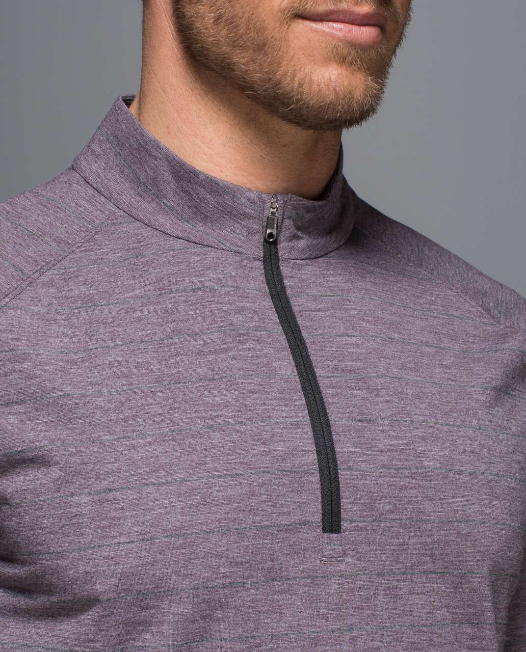 Lululemon Switchback 1/4 Zip - Lookout Stripe Heathered Black Cherry Heathered Black