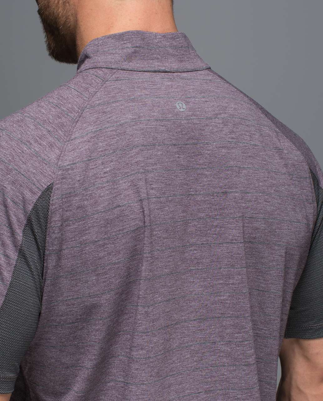 Lululemon Switchback 1/4 Zip - Lookout Stripe Heathered Black Cherry Heathered Black