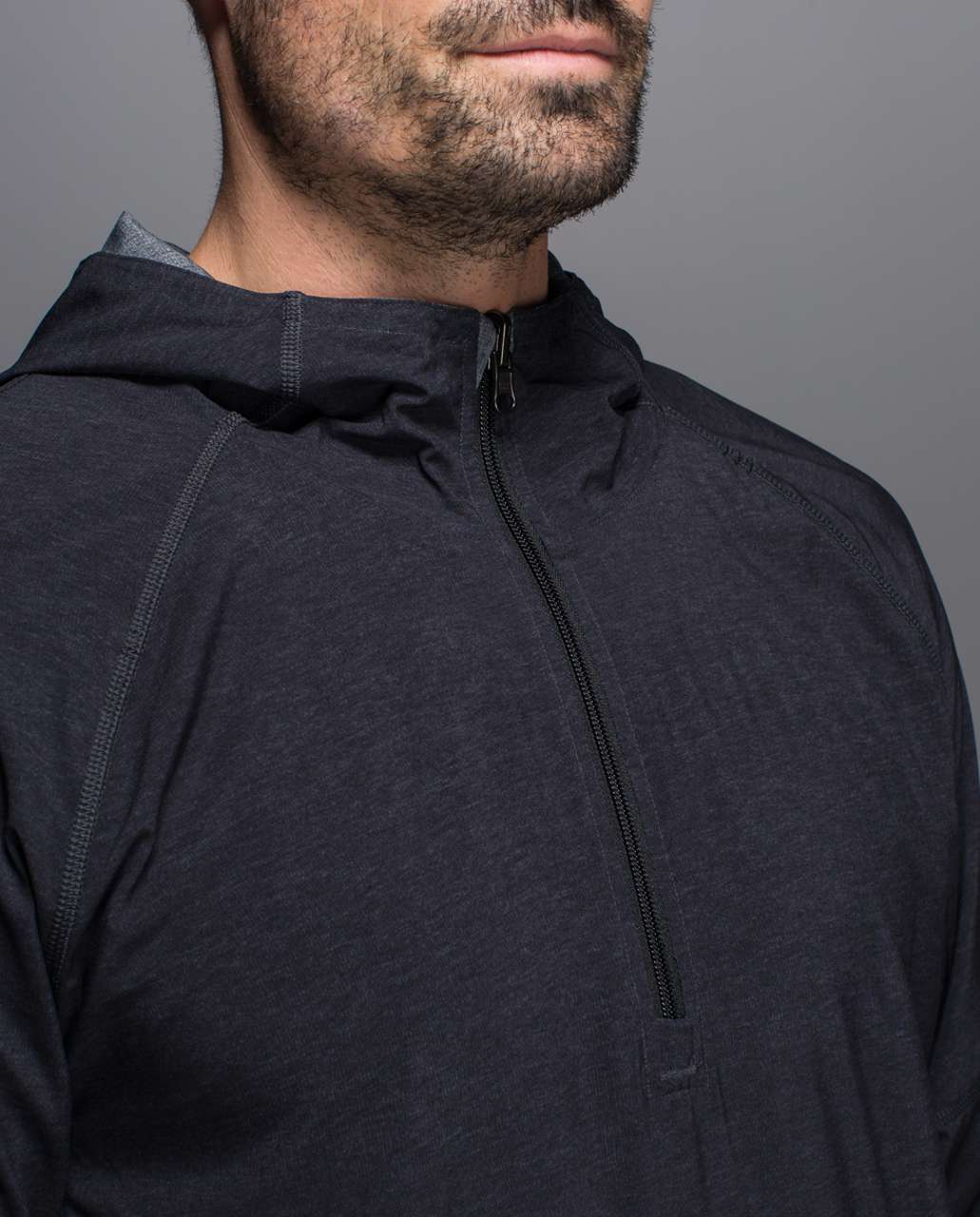 Lululemon Sundown To Sunup Pullover - Heathered Black / Heathered Texture Printed Coal Black