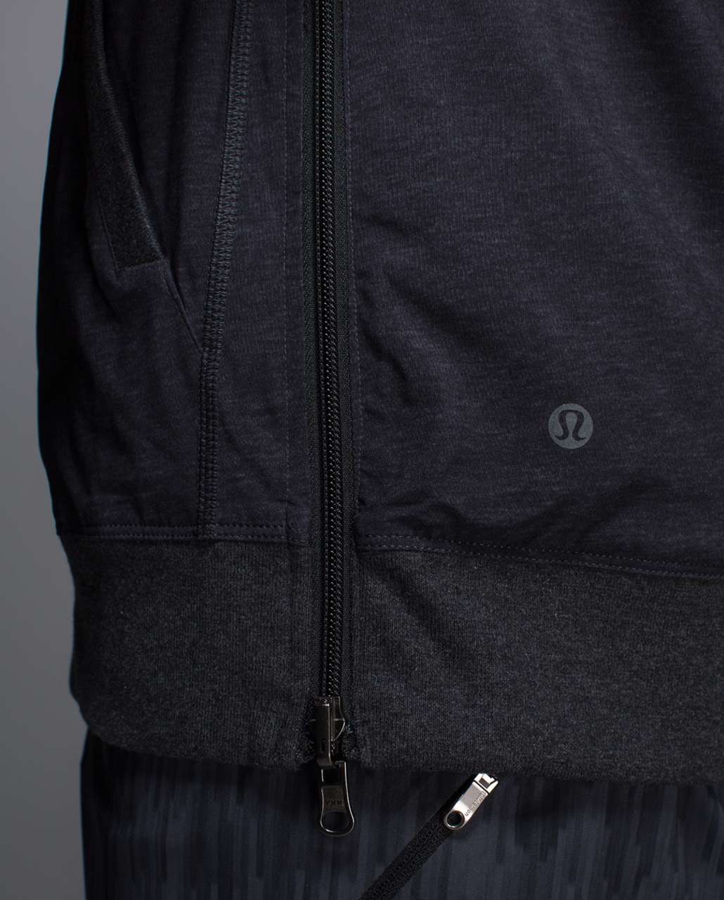 Lululemon Sundown To Sunup Pullover - Heathered Black / Heathered Texture Printed Coal Black