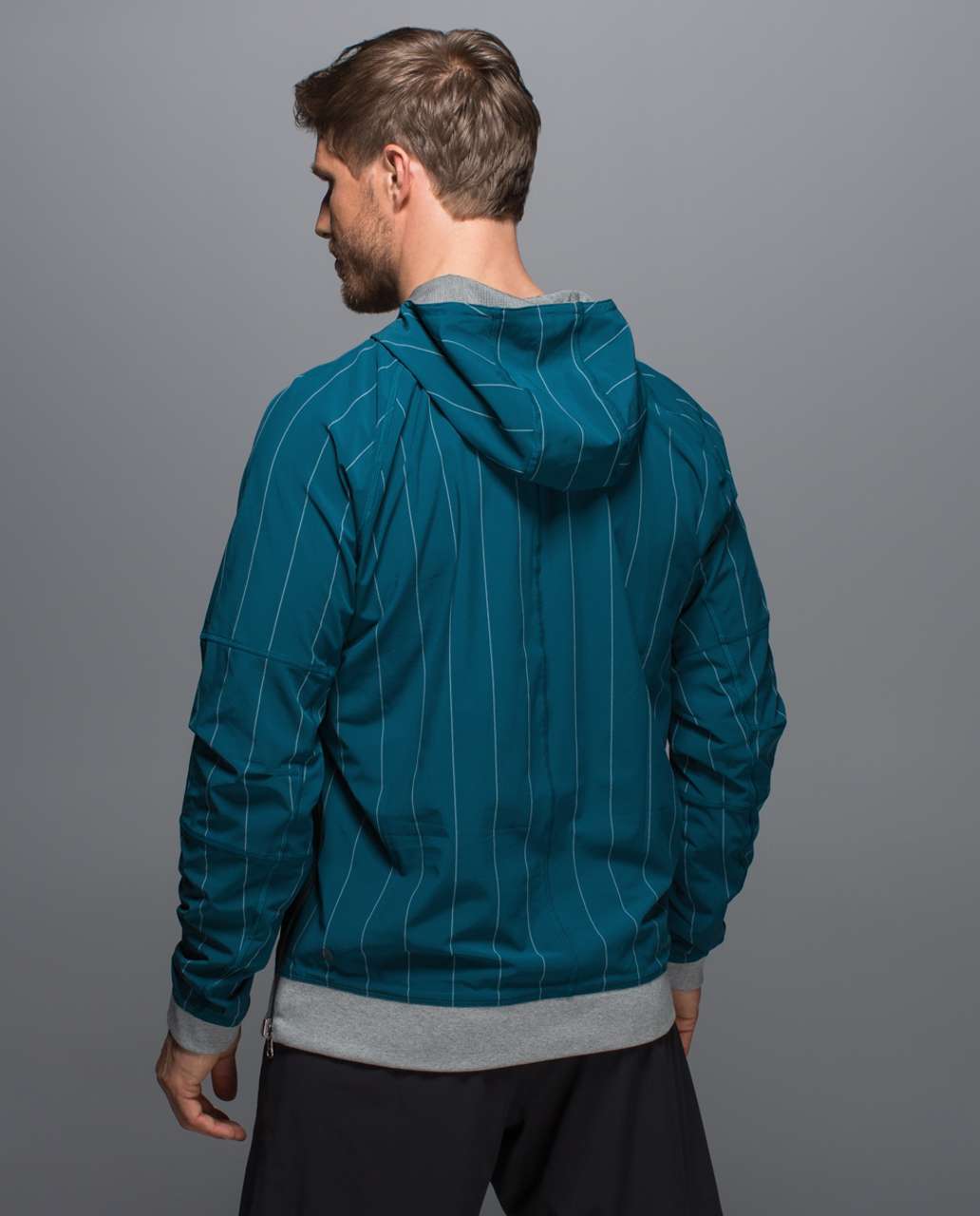 Lululemon Sundown To Sunup Pullover - Heathered Slate / Tennis Pinstripe Tofino Teal White