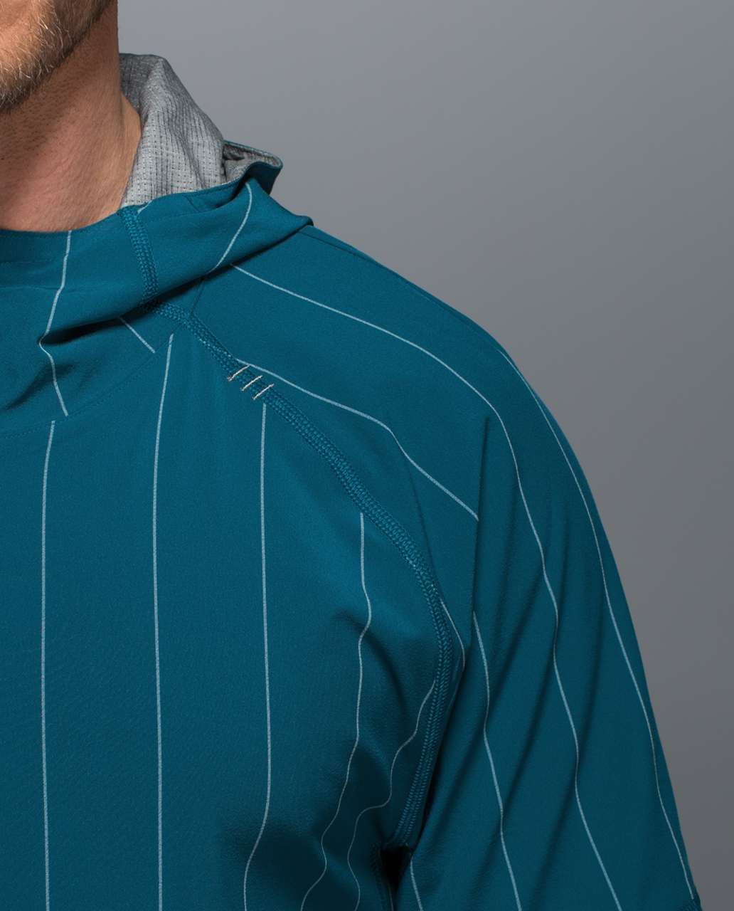 Lululemon Sundown To Sunup Pullover - Heathered Slate / Tennis Pinstripe Tofino Teal White