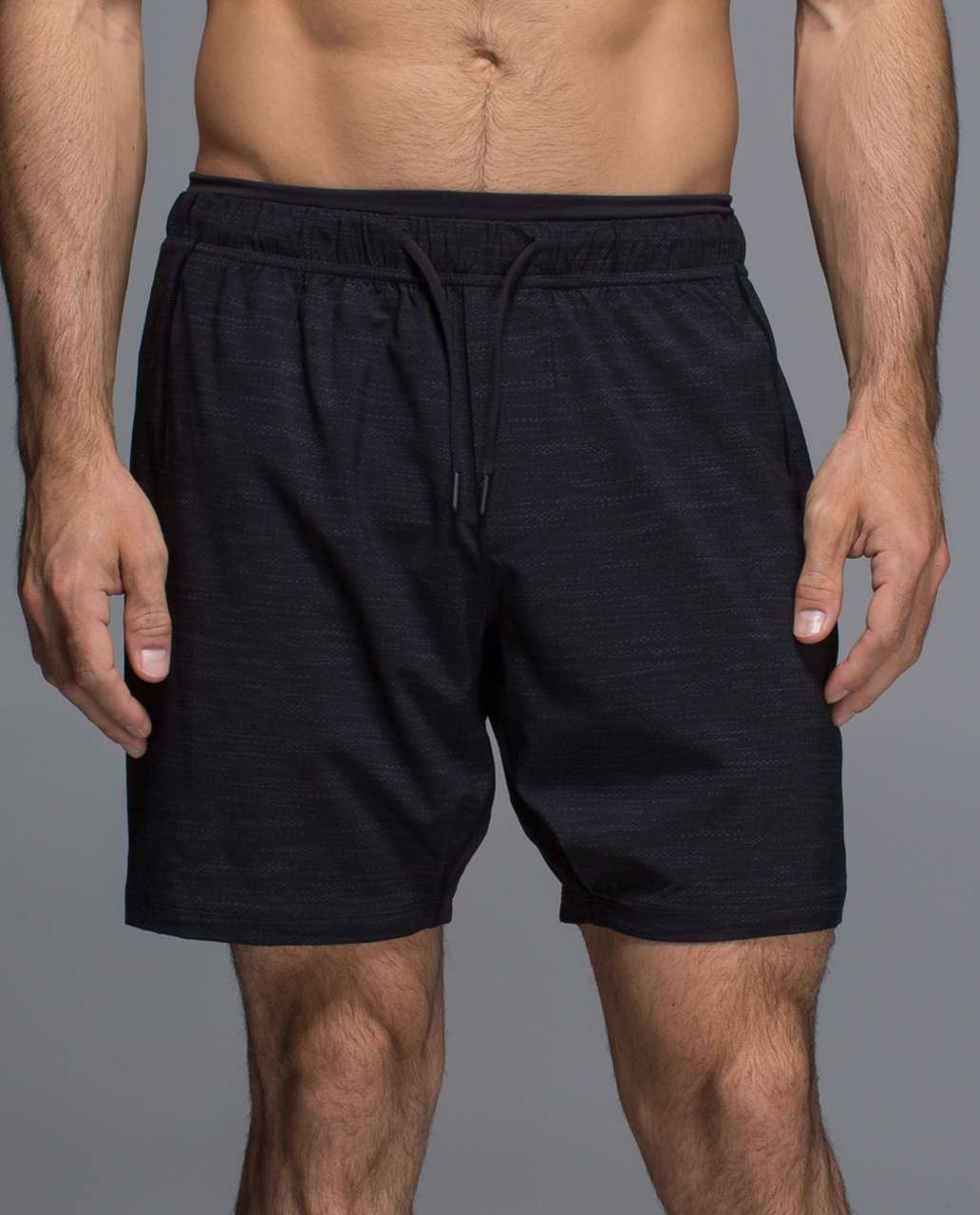 Lululemon On The Mat Short - All Court Texture Deep Coal Black