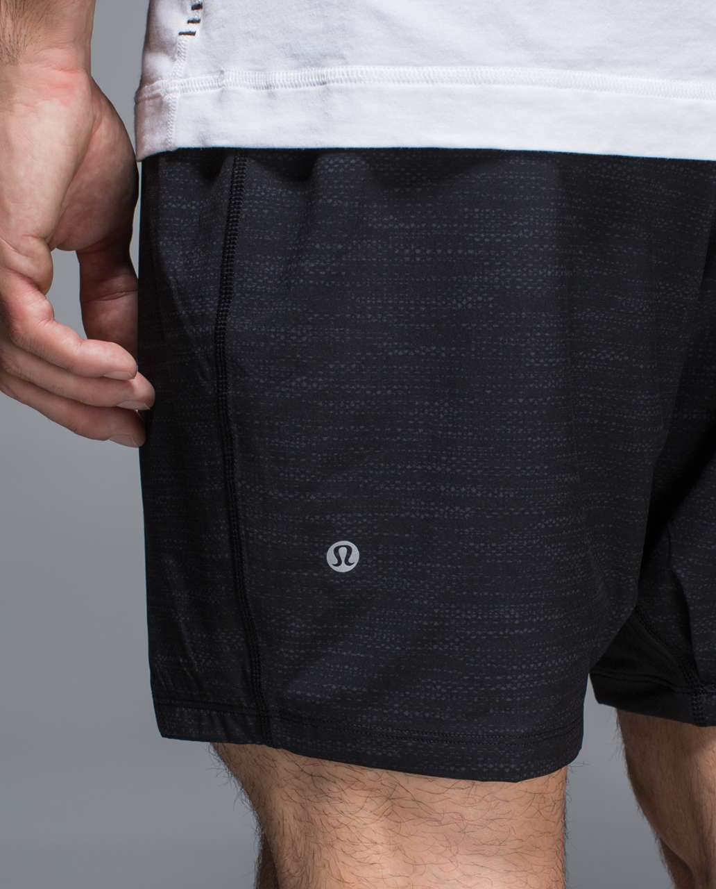 Lululemon On The Mat Short - All Court Texture Deep Coal Black