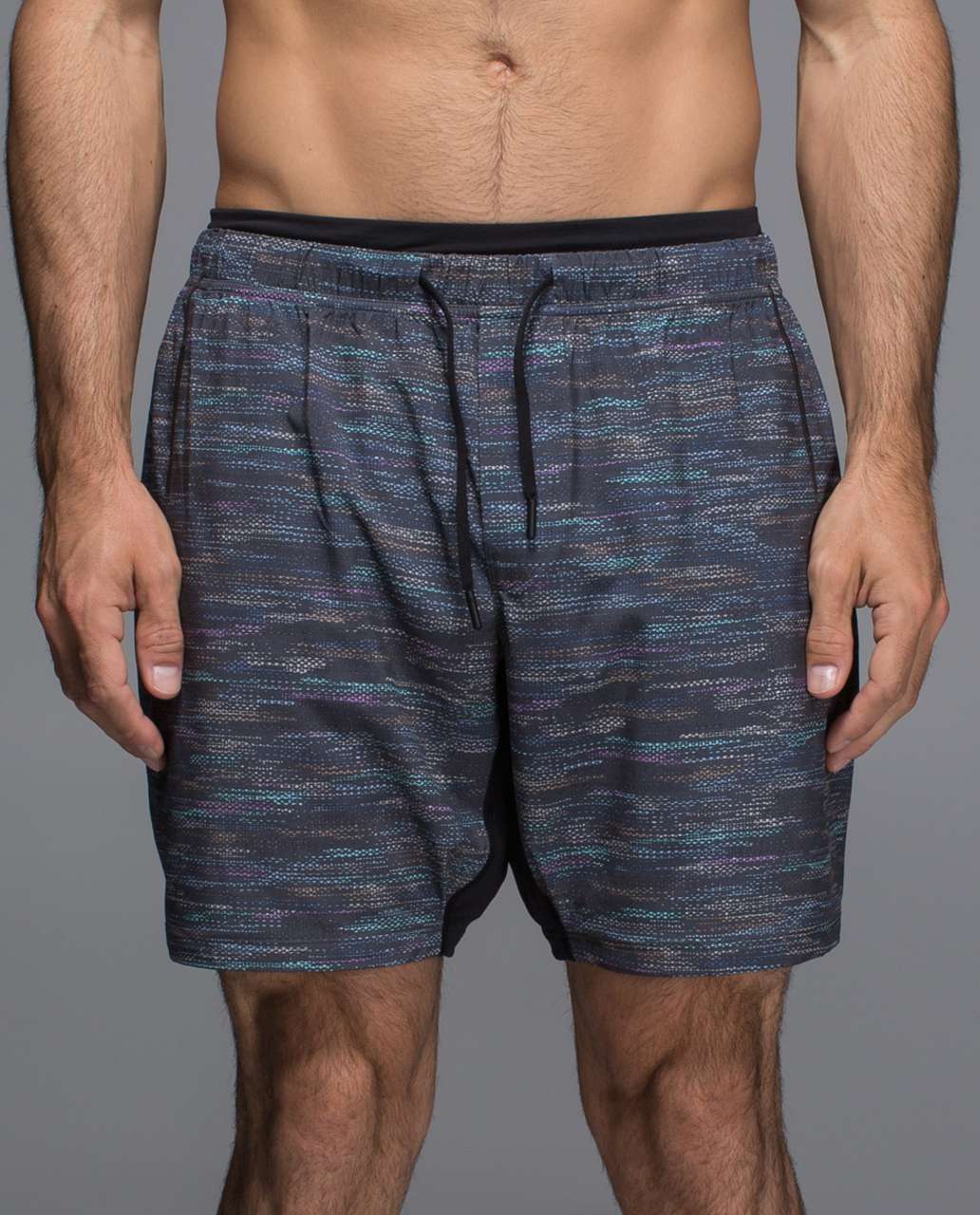 Lululemon On The Mat Short - Multi Court Texture Lavender Boom Tranquil Blue