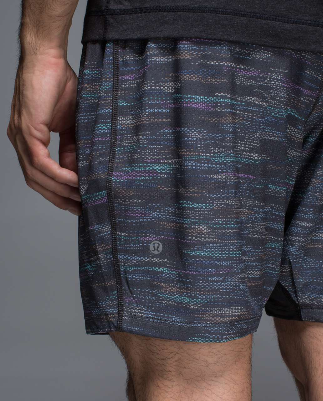 Lululemon On The Mat Short - Multi Court Texture Lavender Boom Tranquil Blue