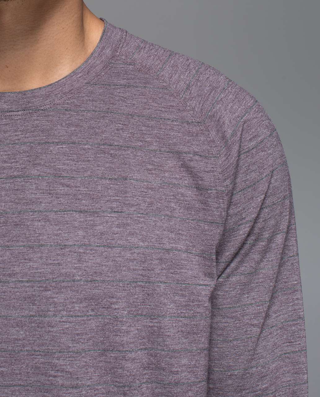 Lululemon Switchback Long Sleeve - Lookout Stripe Heathered Black Cherry Heathered Black