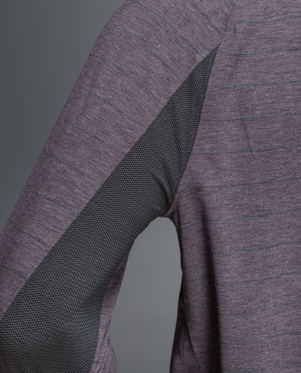 Lululemon Switchback Long Sleeve - Lookout Stripe Heathered Black Cherry Heathered Black