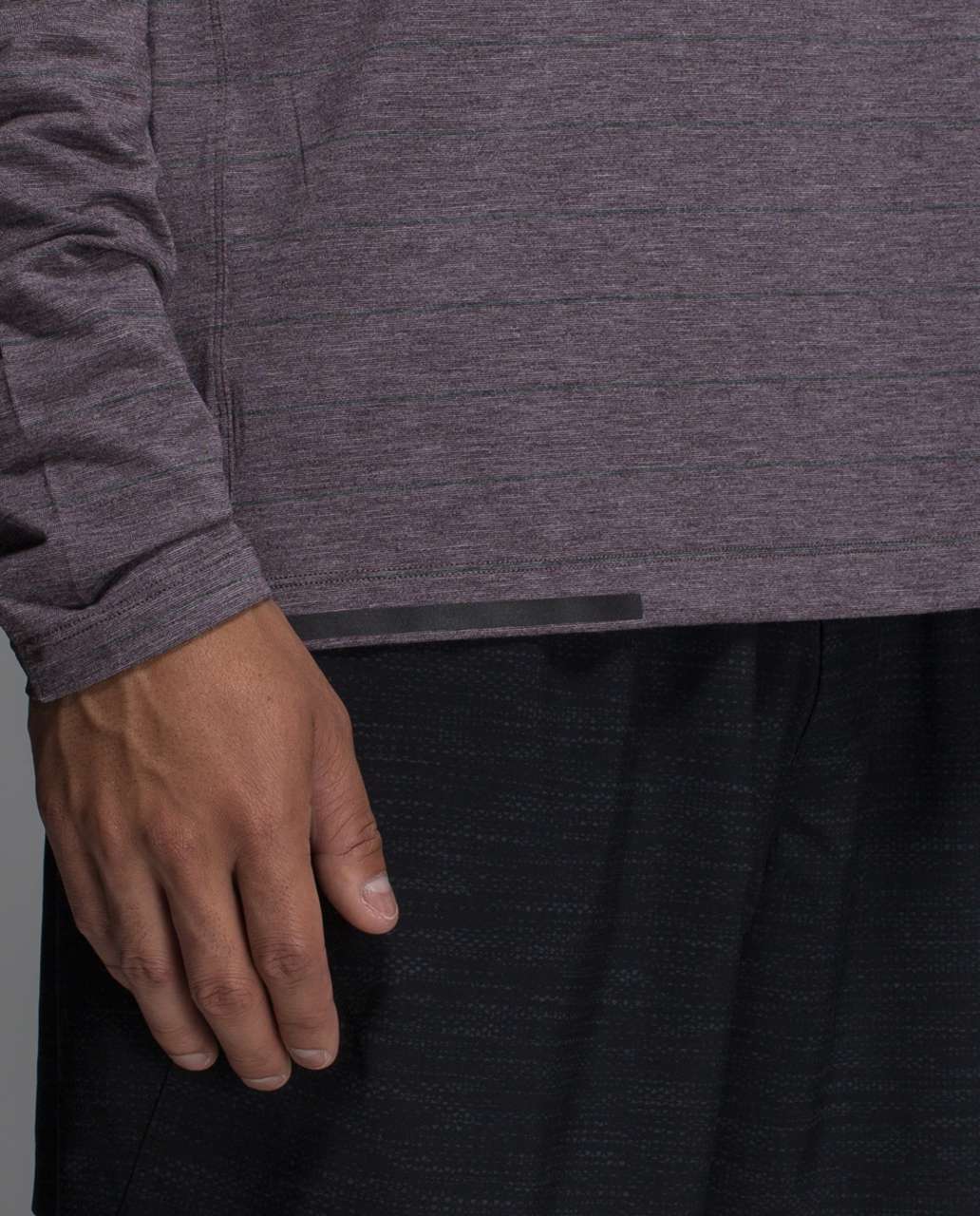 Lululemon Switchback Long Sleeve - Lookout Stripe Heathered Black Cherry Heathered Black