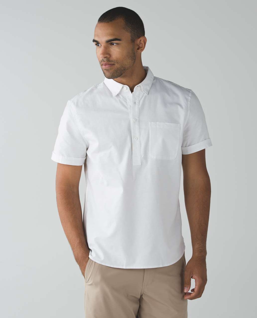 Lululemon Oxbridge Short Sleeve Popover *Qwick Oxford - White