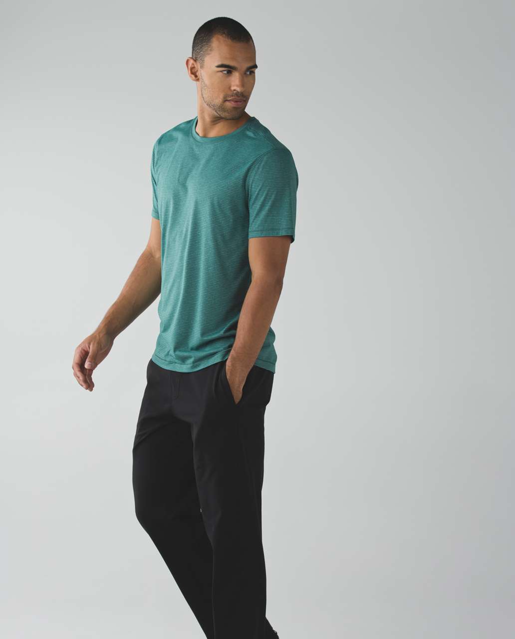 Lululemon Open Up Short Sleeve - Heathered Hunter Green