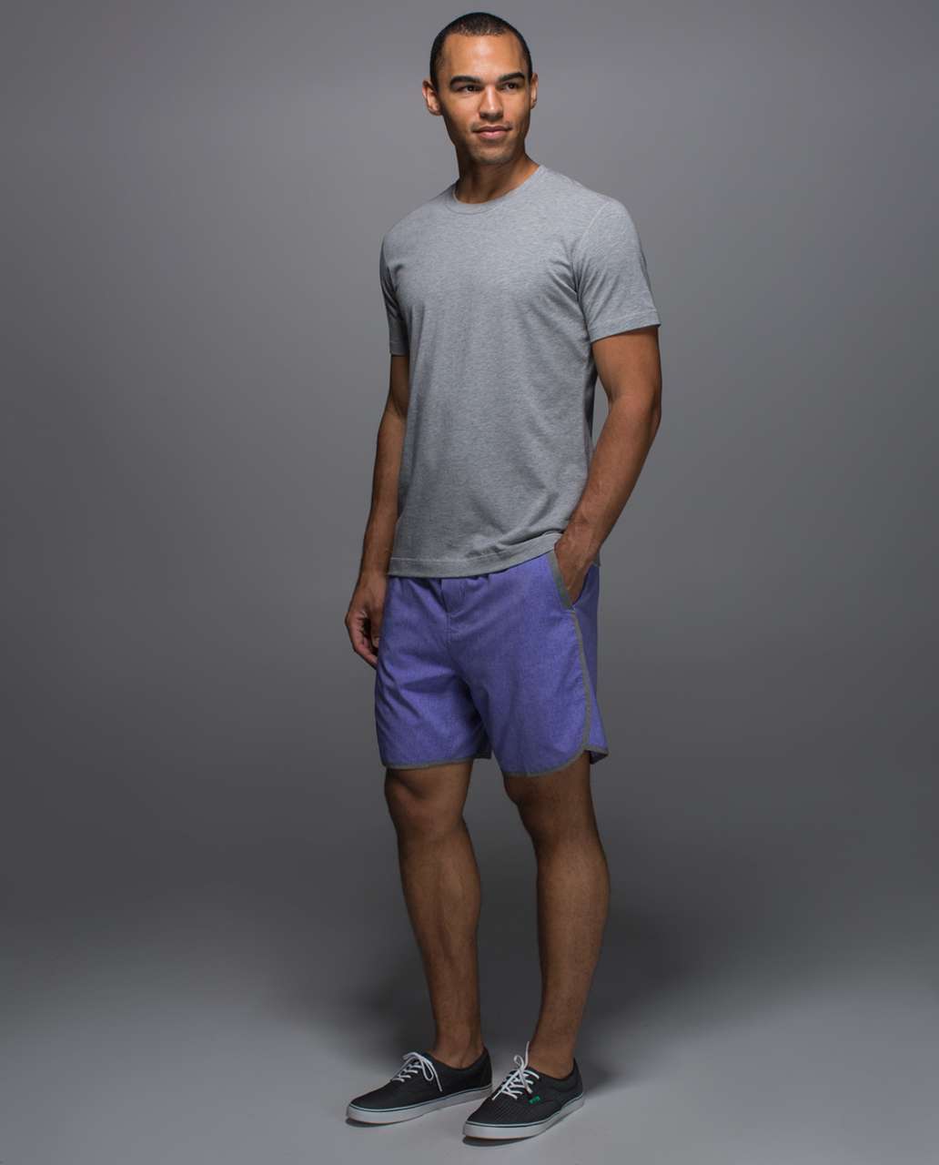 Lululemon Sundown Short *Mesh - Heathered Harbor Blue / Heathered Slate