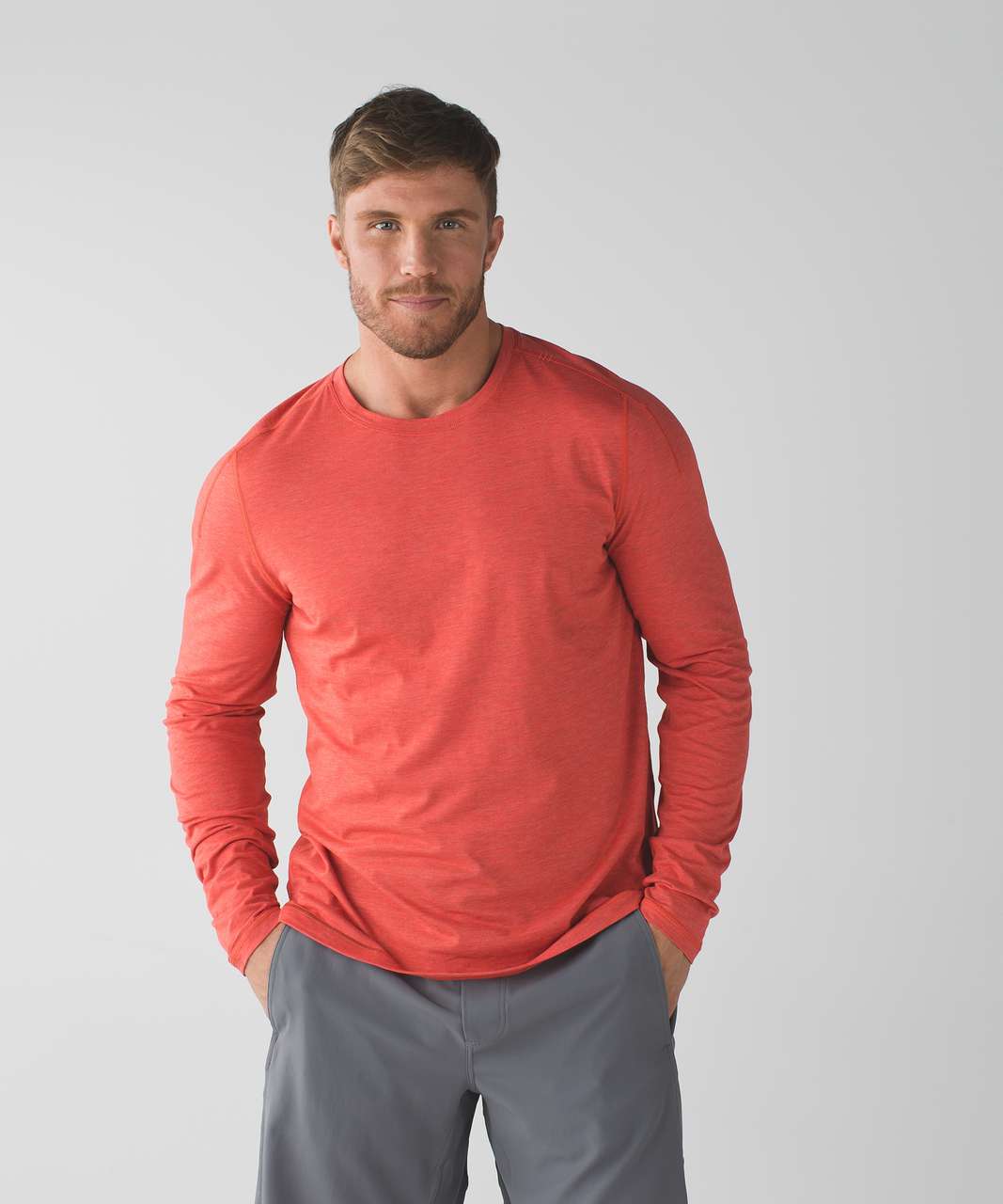 Lululemon Catalyst Long Sleeve - Heathered Alarming - lulu fanatics