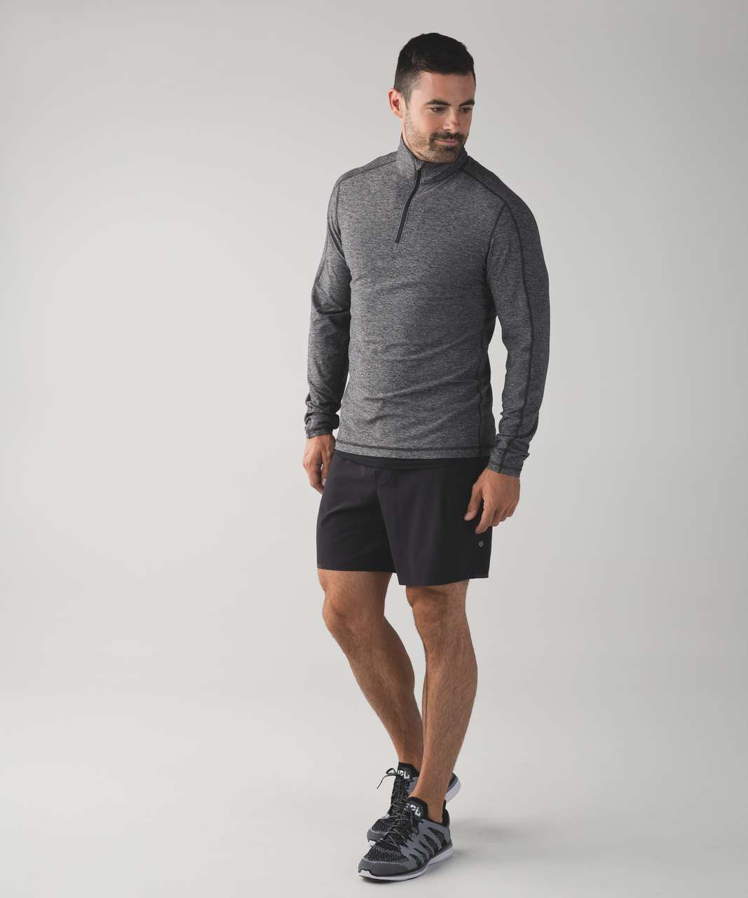 Lululemon Surge Warm 1/2 Zip *Silver - Heathered Black