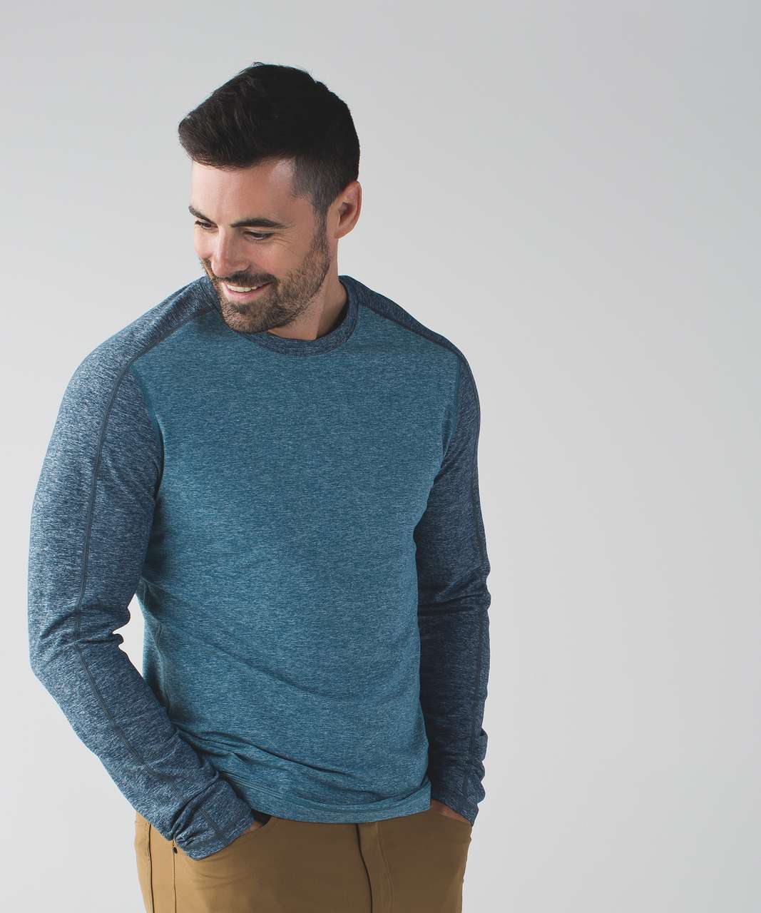 Lululemon Surge Warm Crew - Heathered Desert Teal / Heathered Alberta ...