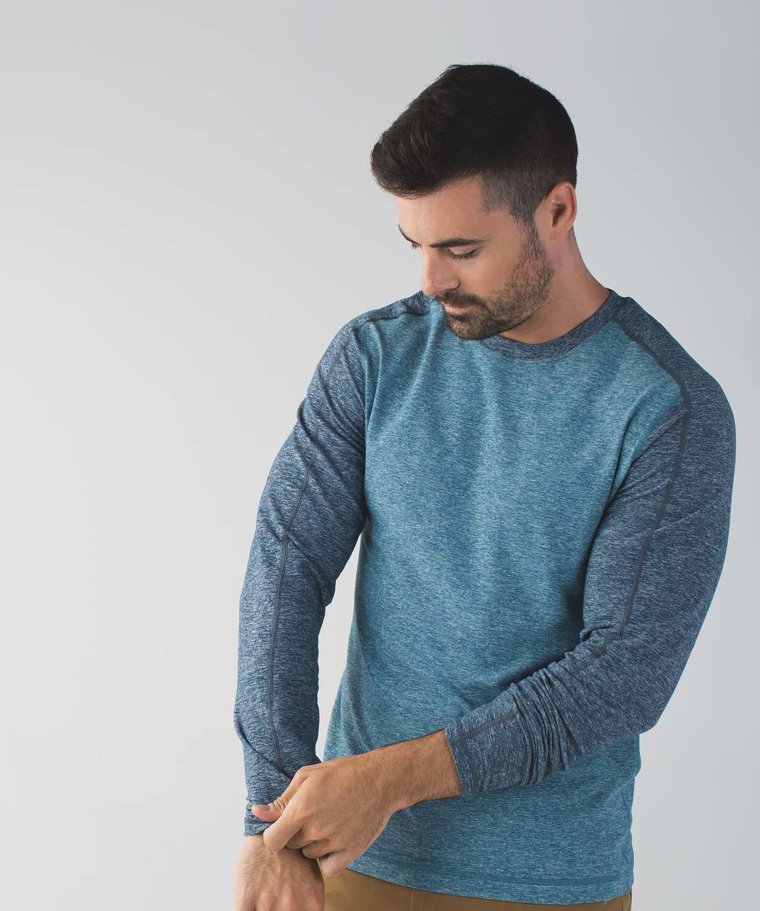 Lululemon Surge Warm Crew - Heathered Desert Teal / Heathered Alberta Lake