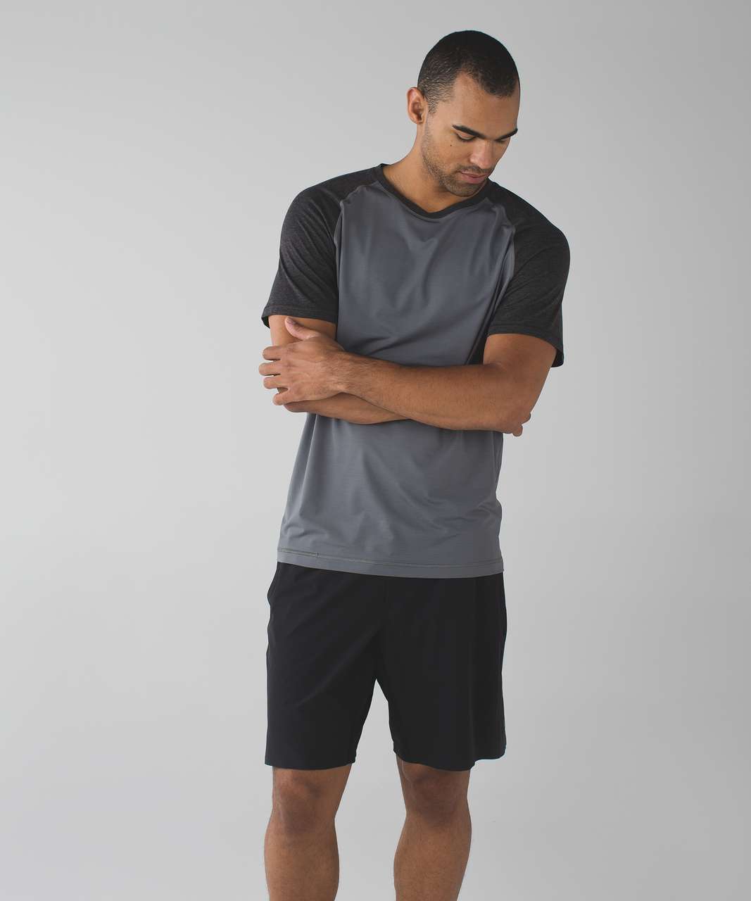 Lululemon Surge Float Short Sleeve - Slate / Heathered Black