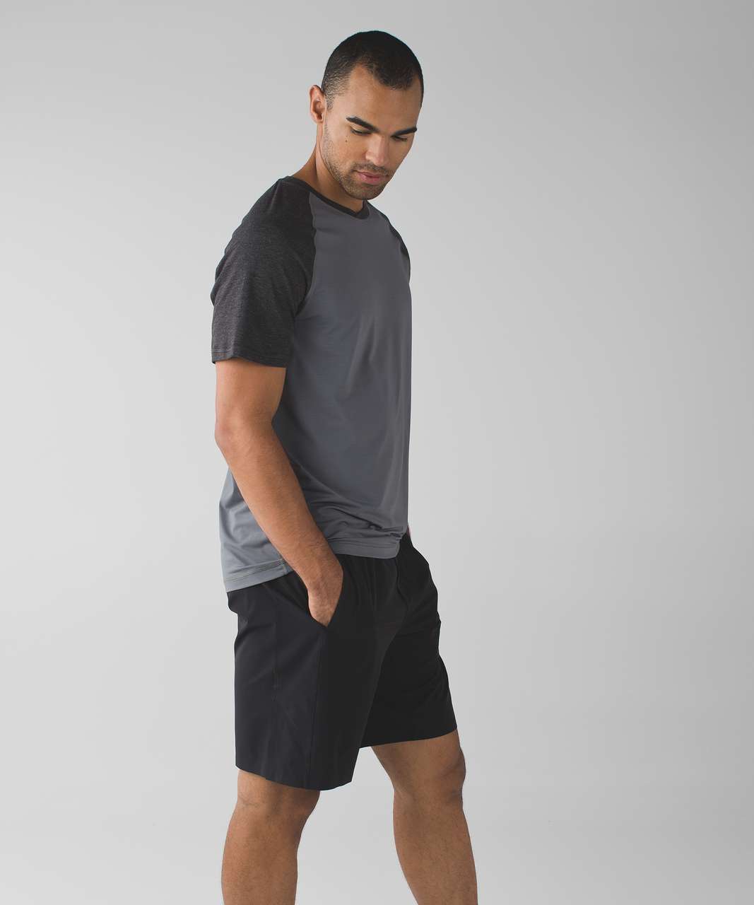 Lululemon Surge Float Short Sleeve - Slate / Heathered Black